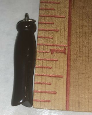 Vintage Miniature Bakelite Brown Clothes Pin Charm,  Has A Loop