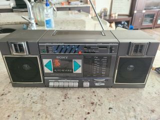 Vintage Sony Cfs - 5000 Stereo/cassette Boombox/ghetto Blaster Great
