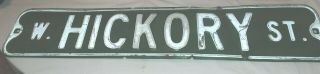 Vintage,  Street Sign,  W.  Hickory St. ,  Embossed,  Retired,  6 " X 30 ",  Metal
