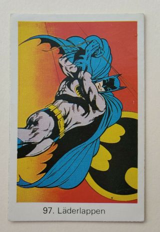 Vintage 1970s Batman Swedish Dutch Gum Card Pop Star Samlarsaker Plus 3 Cards