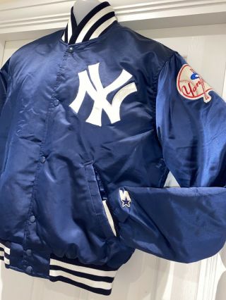 Vintage Mlb Starter York Yankees Bomber Jacket Size M Official Baseball