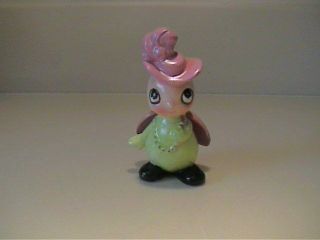 Vintage Ceramic Josef Originals Buggy Bug Ladybug With Pink Hat & Beads