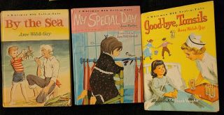 3 Vintage Whitman Tell - A - Tale Books: By The Sea,  My Special Day,  Goodbye Tonsils