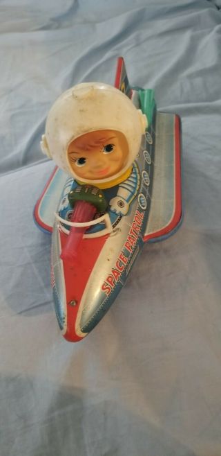 Vintage Tin Toy Space Patrol 7 Japan Battery Opaerated Space Ship