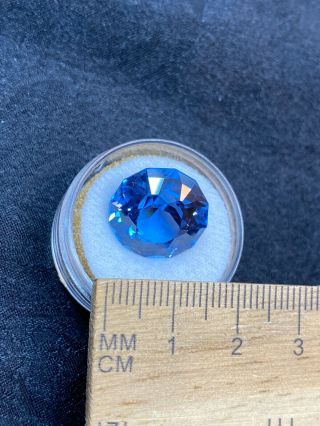 Lovely Faceted Unknown Blue Gemstone In Gem Jar - 17.  95ct - Vintage Estate Find