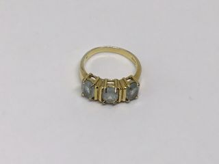 Estate Find Vintage Sterling Silver Ring Size 7.  3 - Stone Ring.  Stamped