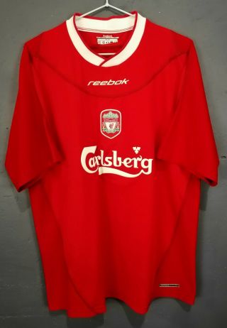 Vintage Old Reebok Fc Liverpool 2002/2004 Football Soccer Shirt Jersey Size L