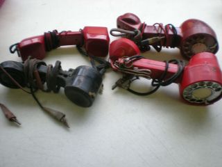 4 Vintage Lineman ' s Butt Set Test Phones 3 ROTARY & 1 PIN DIAL 3