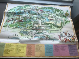 Vintage Map Guide To The Magic Kingdom Of Walt Disney World Map Big 40 " X 32 "
