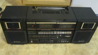 Vintage 1986 Hitachi Trk - W550hc Am/fm/ Double Cassette Deck Boombox
