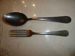 Vintage Wwii Era Us Army Medical Corps Hospital Spoon & Fork