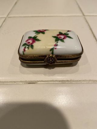 Vintage Peint Main Limoges Trinket Box; Made In France Fm
