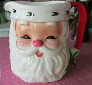Vintage Josef Originals Large Santa Claus Face Christmas Mug Cup Vase 1960 