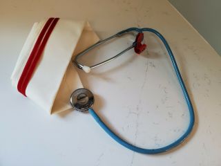 Vintage Stethoscope,  Blue,  Fully Funtional And Nurses Cap,  40s