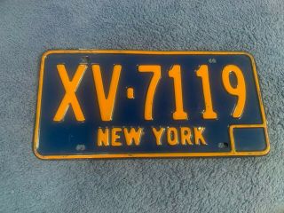 Vintage York License Plate Blue Orange Xv - 7119 Tag Expired 1960 