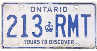 99 Cent 1987 Base Ontario License Plate 213 - Rmt