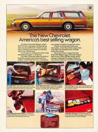 1979 Chevrolet Caprice Estate Wagon Advertisement Print Art Car Ad J881