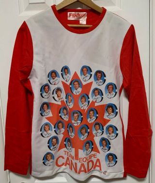 1976 Nos Team Canada Cup Long Sleeve T - Shirt Vintage Hockey Size Adult Large