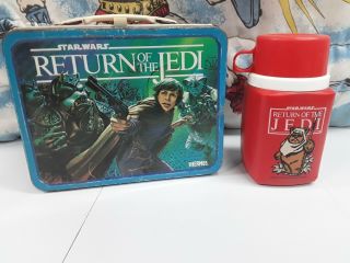 Vintage Star Wars Lunch Box Return Of The Jedi 1983 With Thermos