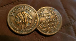 Vintage Pontiac Chief Of The Sixes Metal Emblem Radiator Badge