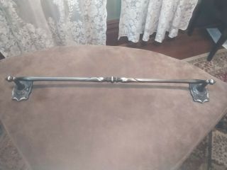 Vintage Amerock Carriage House 26 " Towel Bar Silver Pewter Color