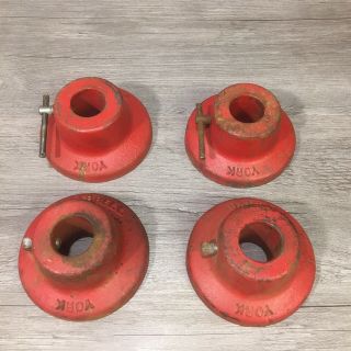 4 Vintage York Barbell Weight Collars For 1 " Barbell 2.  5 Lbs Each