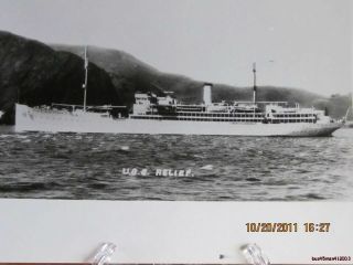 Reprint 8x10 Real Picture Photograph Of The Uss Relief Naval War Ship - Post Wwi