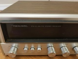 Vintage Realistic STA - 21 AM/FM Stereo Receiver Silver/Wood 2