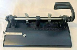 Vintage Acco Mutual 350 Black Heavy Duty 3 Hole Note Book Paper Punch