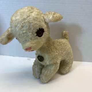 Vintage Lamb/sheep Stuffed/plush Toy Musical Swisstone Wind Up
