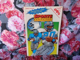 Vintage 1992 Sports Superstars Comics Barry Sanders 9 Comic Book With Cards Nfl
