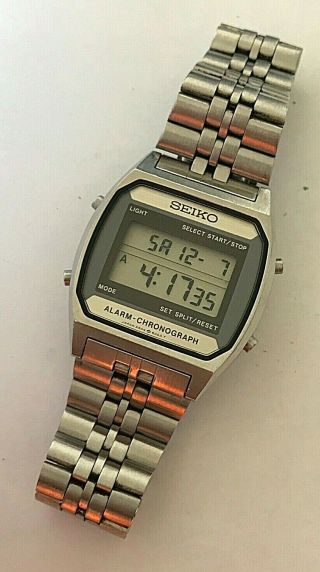 Vintage Seiko Alarm Chronograph Stainless Steel Digital Watch,  Ref.  A904 - 5000