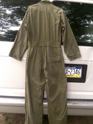 Vintage 1940s WW2 US Army Coveralls Size 36R WWII Military Overalls 2