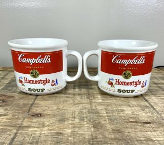 Set Of 2 Vintage 1989 Campbell ' s Homestyle 16oz Soup Bowl/Mugs Westwood Int ' l 2