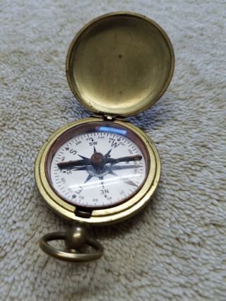 Vintage Ww2 Us Corps Of Engineers Brass Pocket Compass U.  S.  C.  E.  Usce