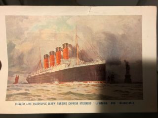 Vintage Cunard Line Luistania Abstract Log 1908