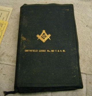 Vintage Masonic Edition Holy Bible,  Blue,  1951,  A.  J Holman Co.  Smithfield Lodge