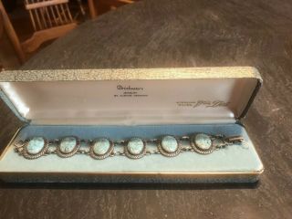 Vintage Van Dell Bracelet Sterling Silver Old Pawn Turquoise Wow Jewelry