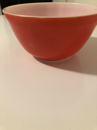 Vintage Pyrex Red Mixing Bowl 402 1 1/2 Quart 3