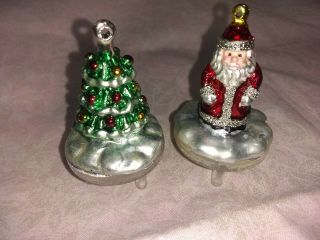 Vintage Santa Christmas Tree Cupcake/cake Toppers Boston Warehouse 1995
