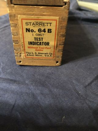 Vintage Starrett No.  64 Universal Test Indicator Machinist Tool W/ Box