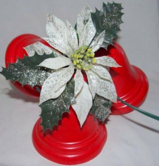 Set Of 3 Vintage Timco Large Red Plastic Christmas Bells Work