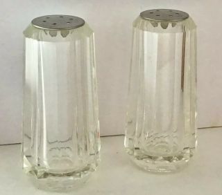 Lucite Acrylic Salt And Pepper Shaker Set Art Deco Mcm Mod Clear Vintage Set