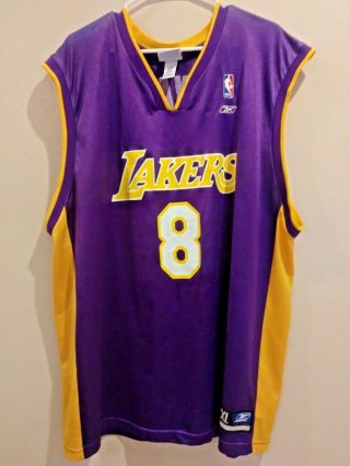 Kobe Bryant Los Angeles Lakers Nba Jersey Men 2xl Reebok Authentic Vtg 8