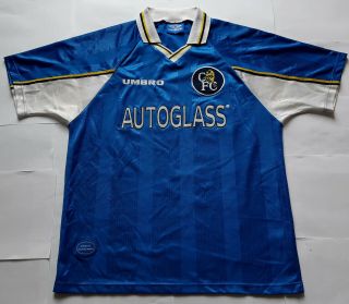 Rare Chelsea 1997 Autoglass Vintage Umbro Home Shirt Jersey Maglia 1999 1990s
