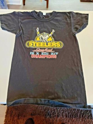 Vintage 1979 Pittsburgh Steelers Bowl T - Shirt Ix,  X,  Xiii,  Xiv Small Black
