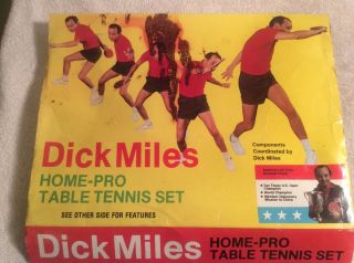 Vintage Portable Ping Pong Game.  Home - Pro Table Tennis Set 1969.  Dick Miles