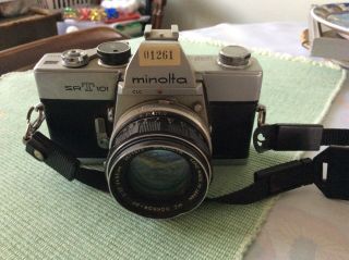 Minolta Srt 101 Camera W/rokkor Pf 55 Lens Japan Made Vintage