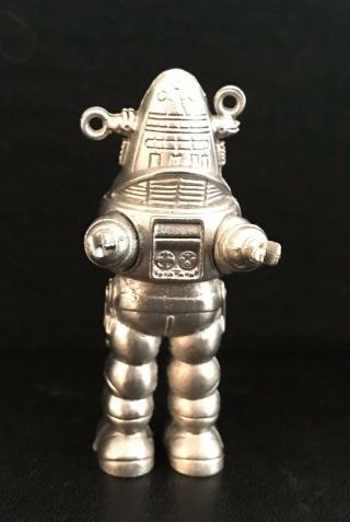 Vintage Pewter Robby Robbie The Robot Lost In Space Silver Metal Statue Figurine