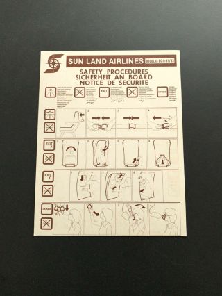 Safety Card Sun Land Douglas Dc - 8 31 / 33